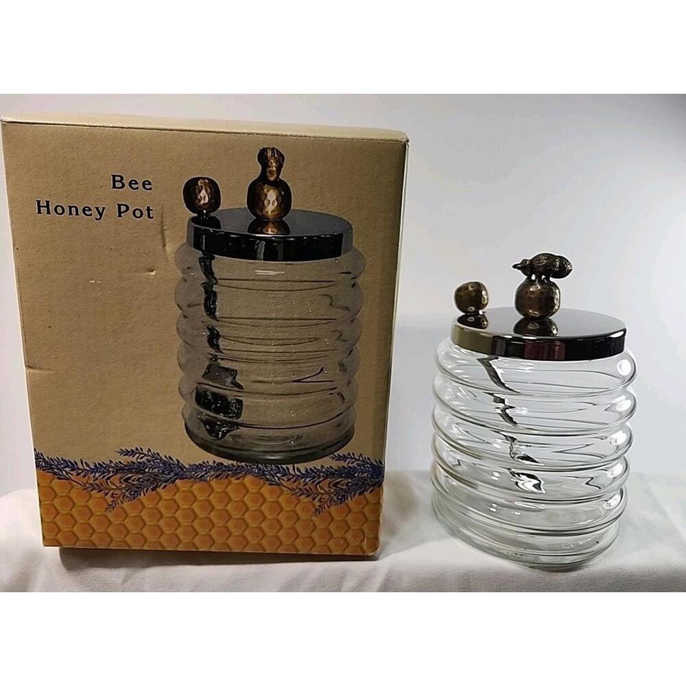 Cracker Barrel Bee Honey Pot With Spoon